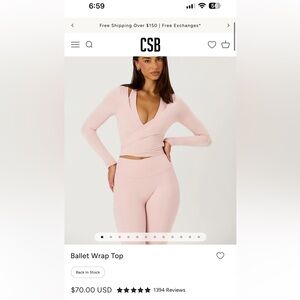 Pink CSB Ballet Wrap Top